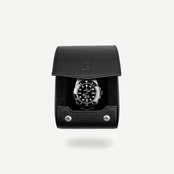 Single Travel Roll - All black, travel roll for one watch, small travel roll, watch storage, how to travel safely with your watch