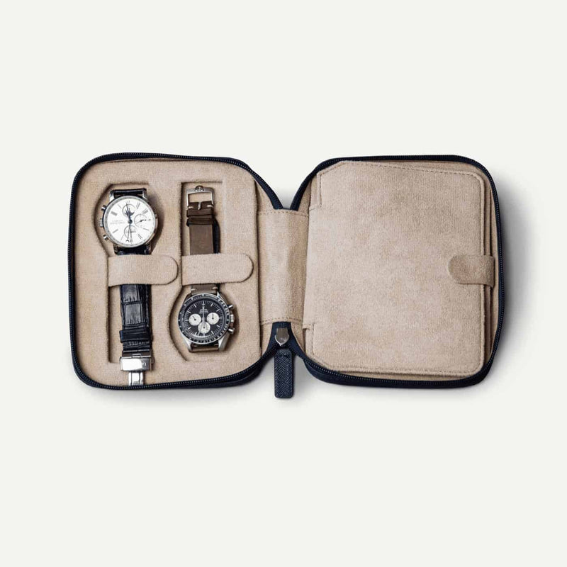 Watch Case For 4 Watches – navy blue