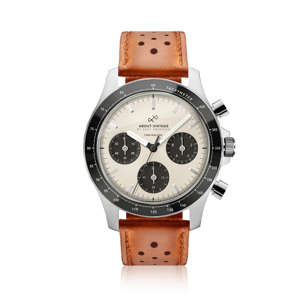 About Vintage 1960 Racing Chronograph, Steel / White & Black