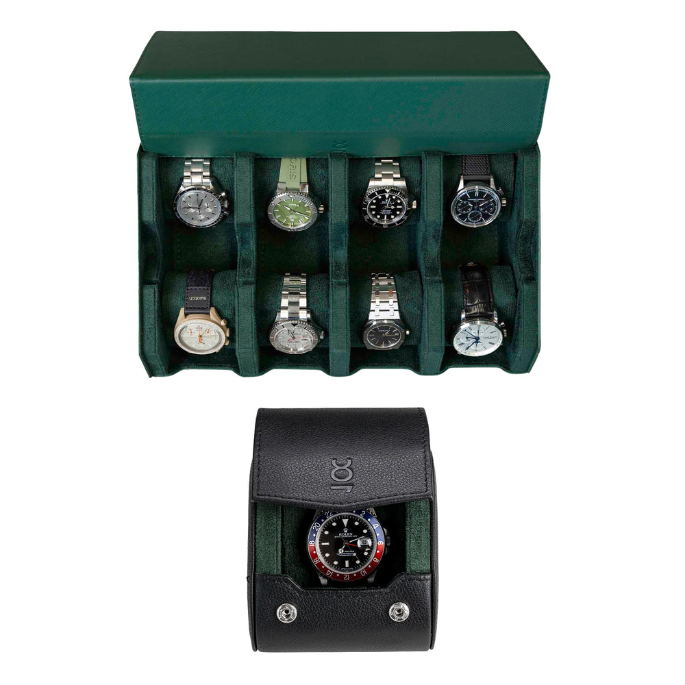 Make your own set (8 Slot Watchbox + Single Watch Roll)