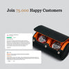 Two Slot Watch Roll - Black Orange