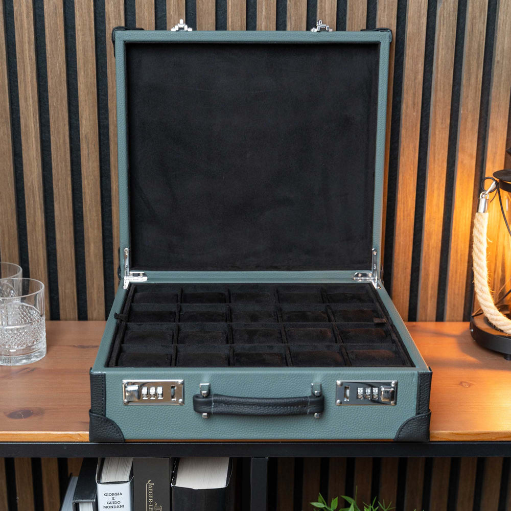 Suitcase For 20 Watches - Dark Green