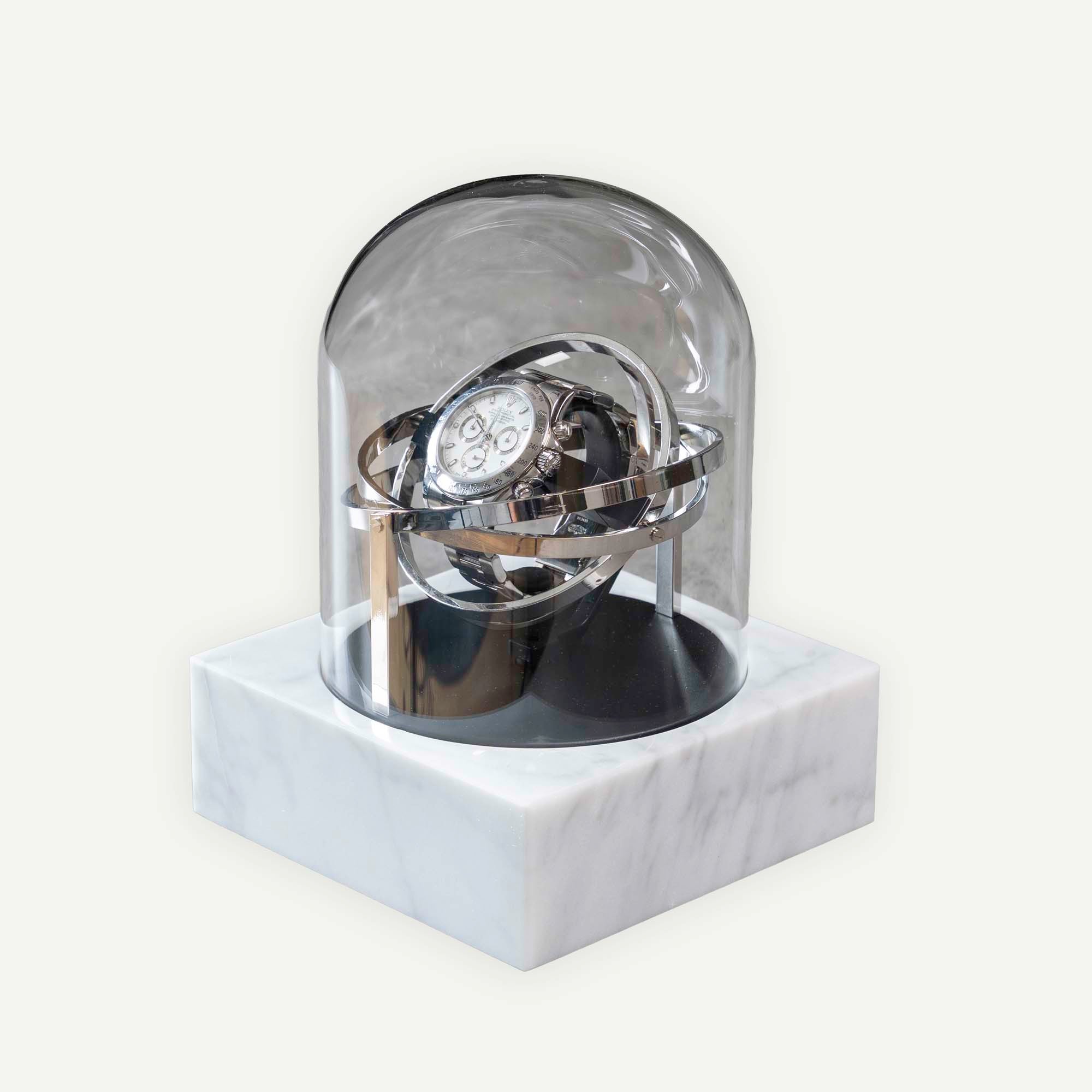Orbital Watch Winder - Single White Marble