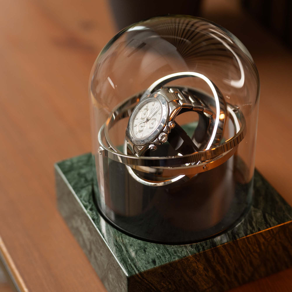 Orbital Watch Winder - Single Green Marble