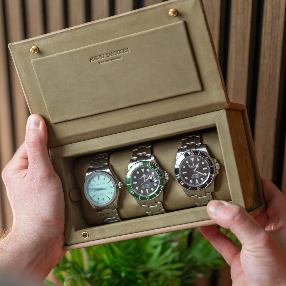 August Sandgren - Light Brown 3 Slot Watch Box