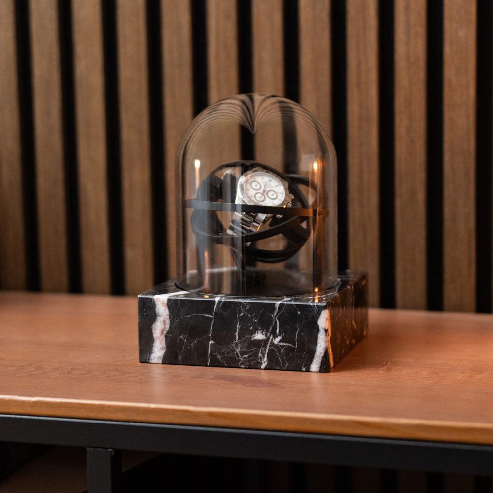Orbital Watch Winder - Single Black Marble