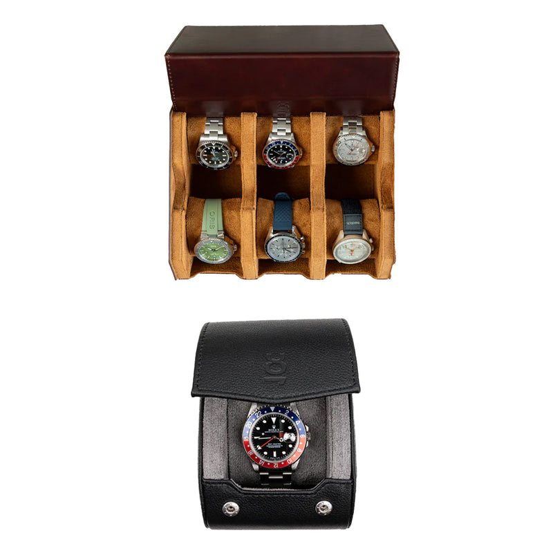 Make your own set (6 Slot Watchbox + Single Watch Roll)