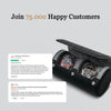 Personalized Two Slot Watch Roll - Black Grey