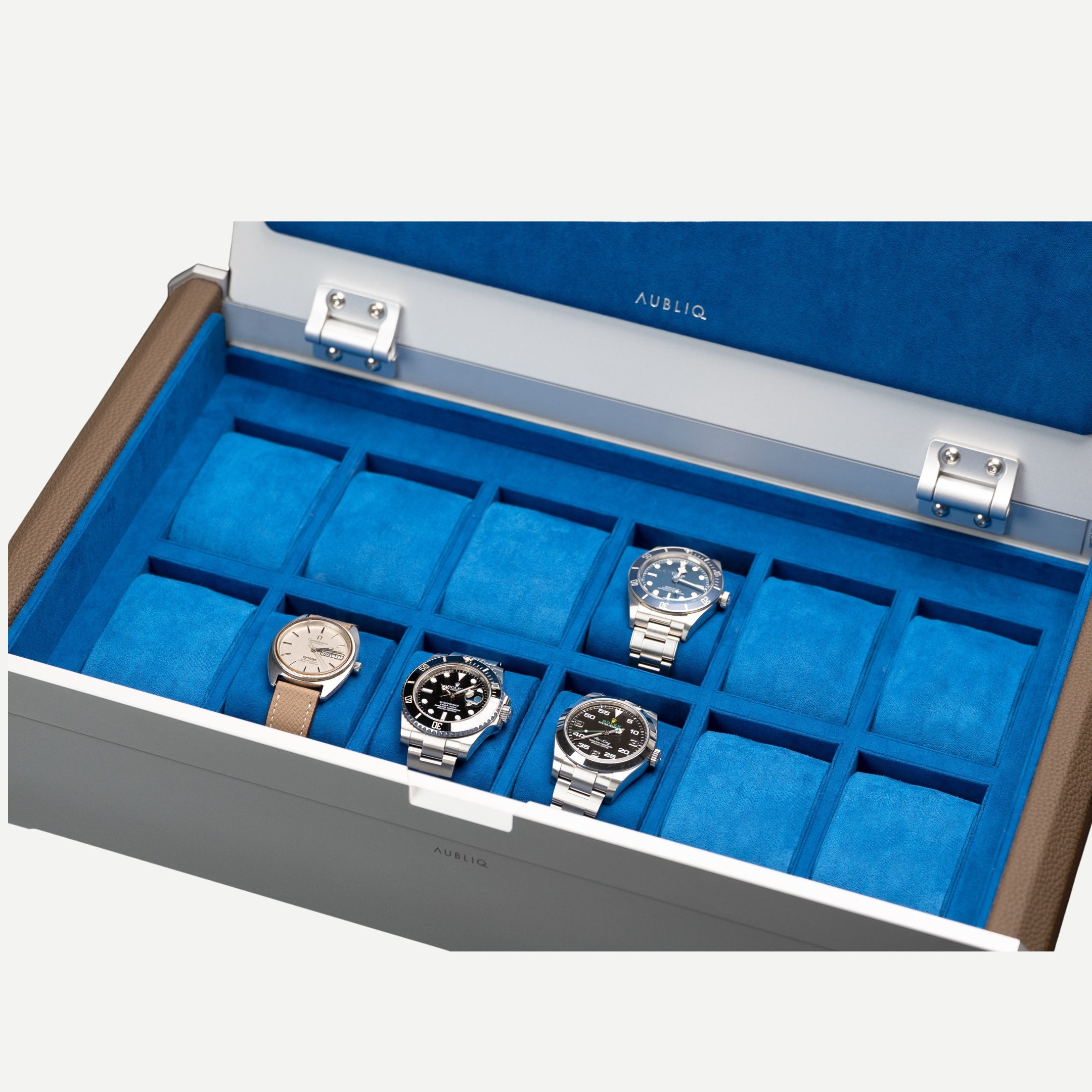 AUBLIQ Watch Box Silver 12 Slot