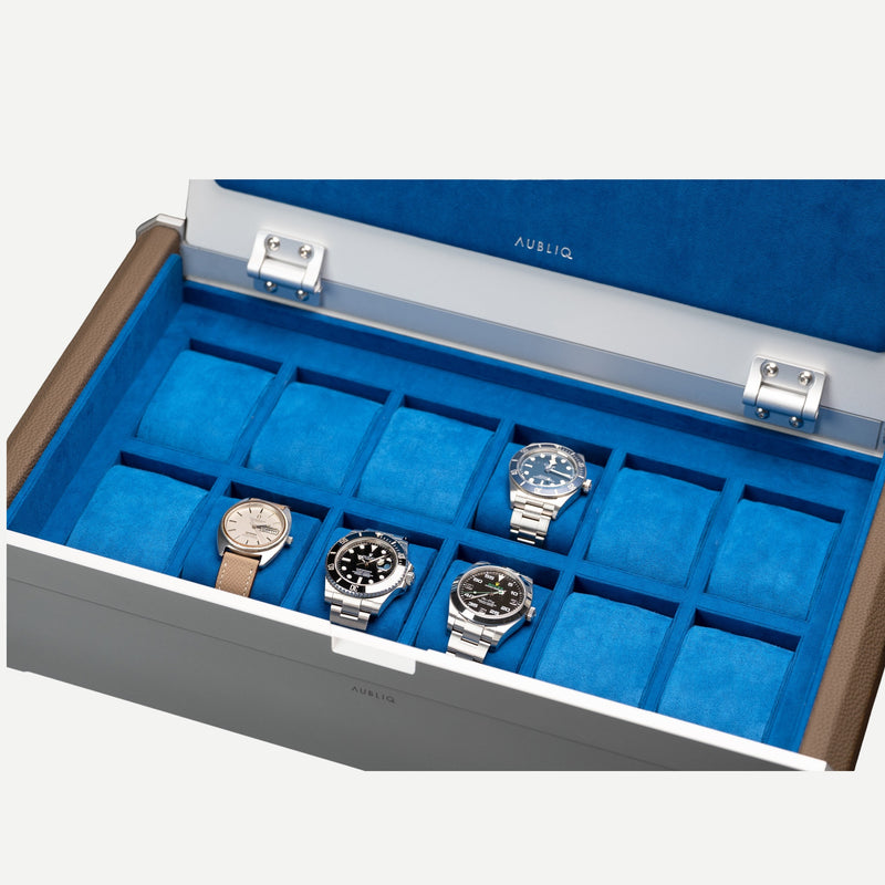 AUBLIQ Watch Box Silver 12 Slot