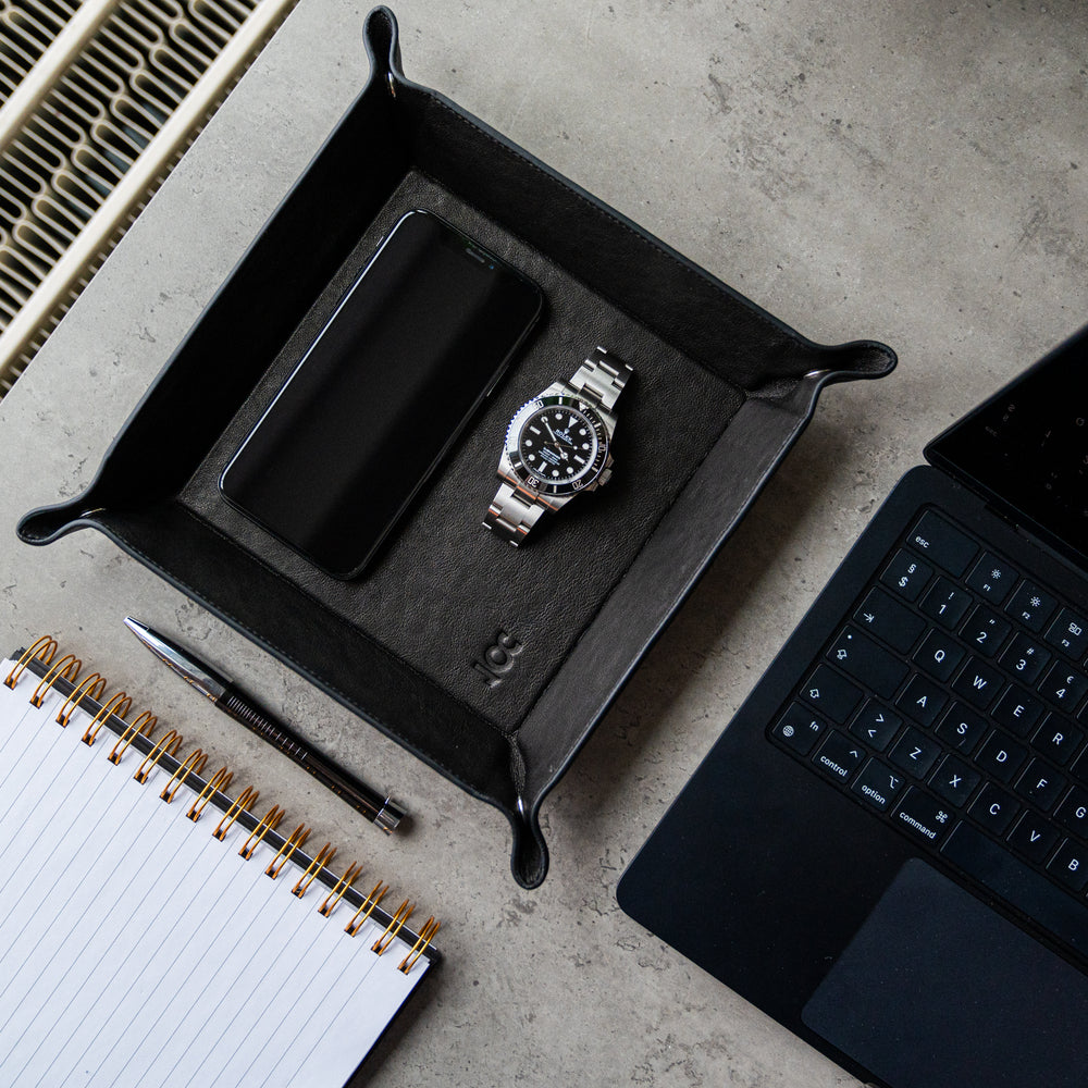 Watch Tray - Black Leather