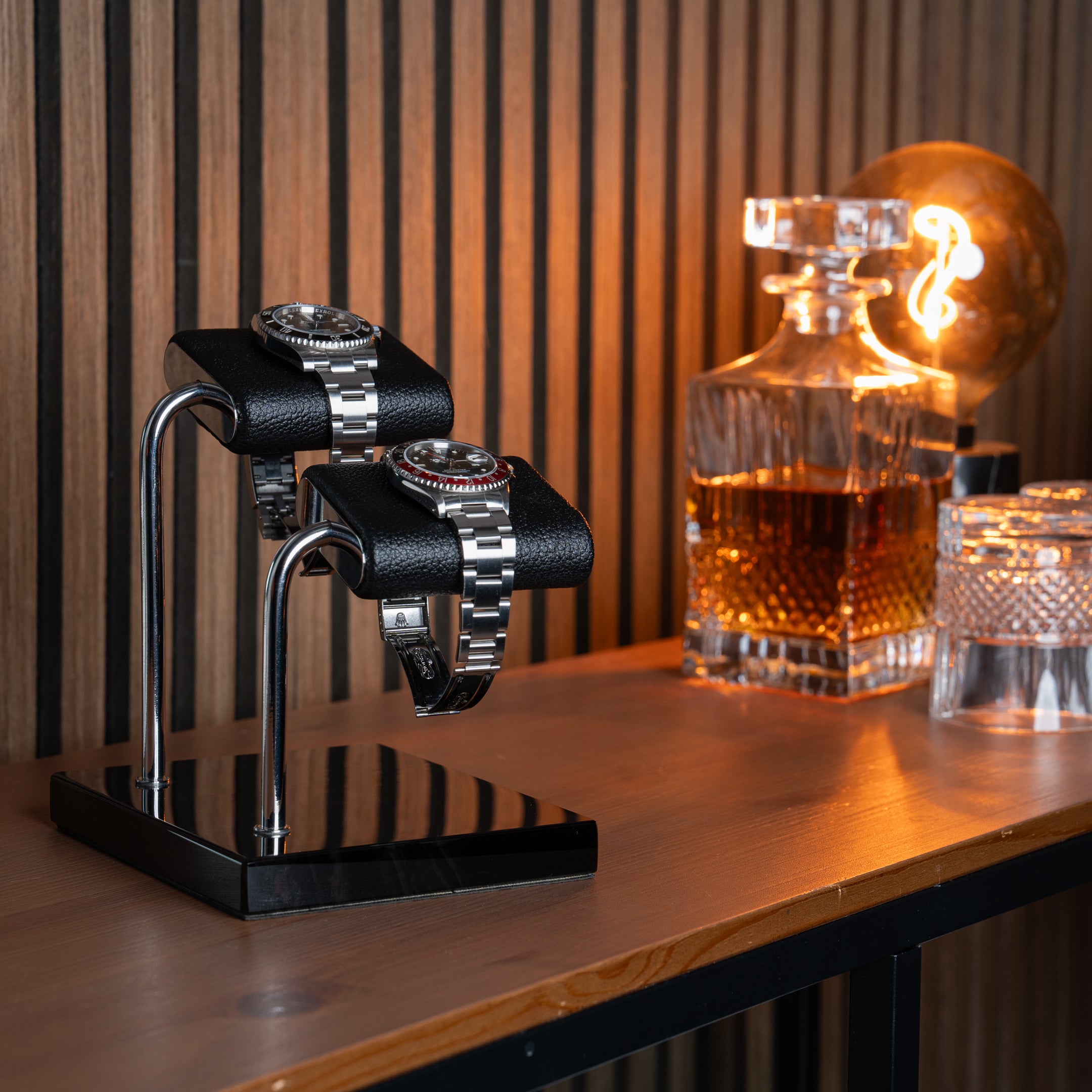 Watch Stand Duo Dark Brown Marble kr Free shipping