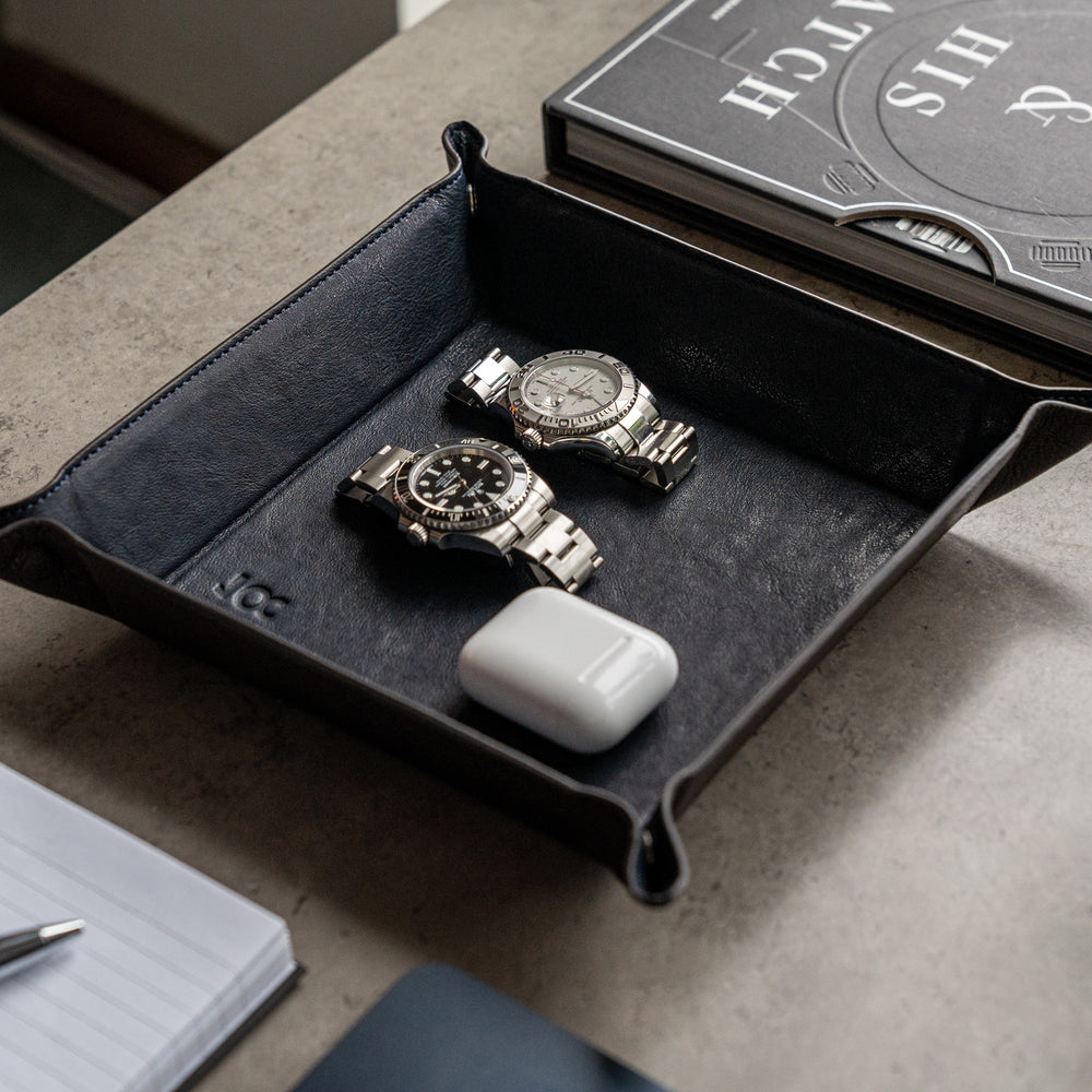 Watch Tray - Dark Brown Navy