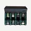 Personalized Hexagon Black Green 8 Slot Watch Box