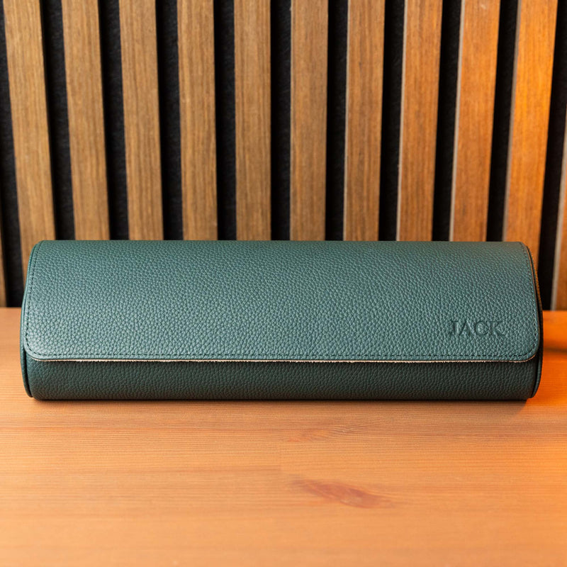 Personalized Travel Watch Roll Extra Large - Green Litchi
