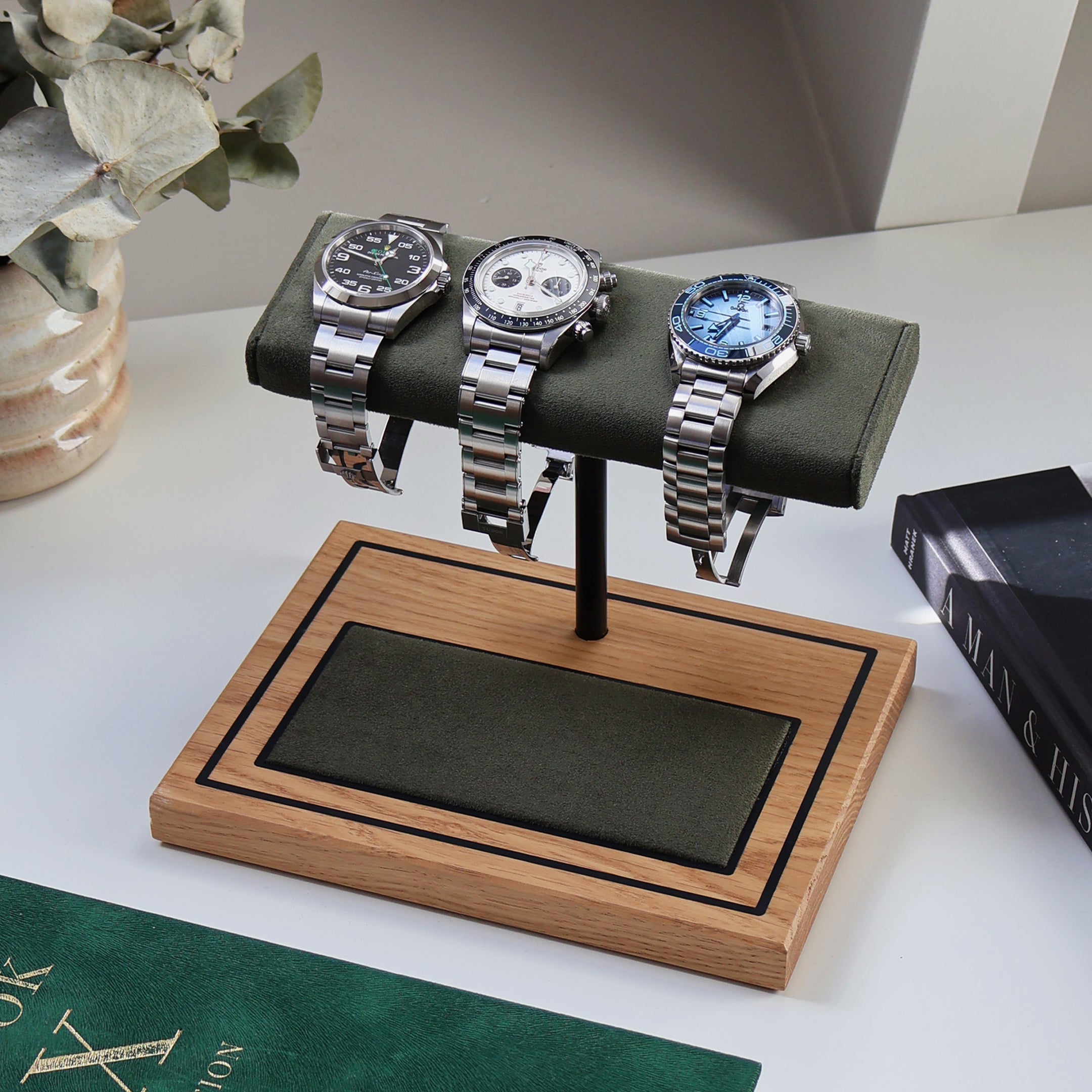Foxton - Forest Green & White Oak