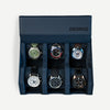 Personalized Hexagon Navy Blue 6 Slot Watch Box