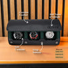 Details regarding the watch roll for 3 watches in black green