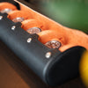 Personalized Watch Roll Black Orange For 4 Watches 