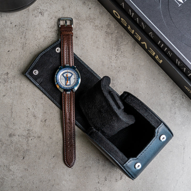 Personalized watch roll for 1 watch All Black 