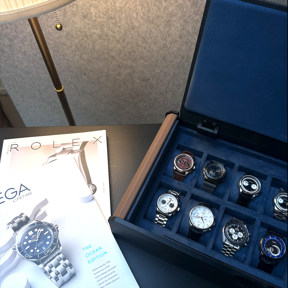 AUBLIQ Watch Box Black Brown 12 Slot