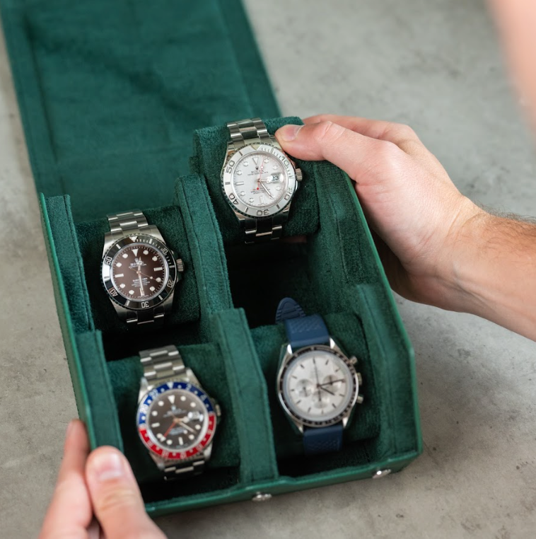 Hexagon Green Saffiano 4 Slot Watch Box - €152 - Free shipping Hexagon Green Saffiano 4 Slot Watch Box - €152 - Free shipping