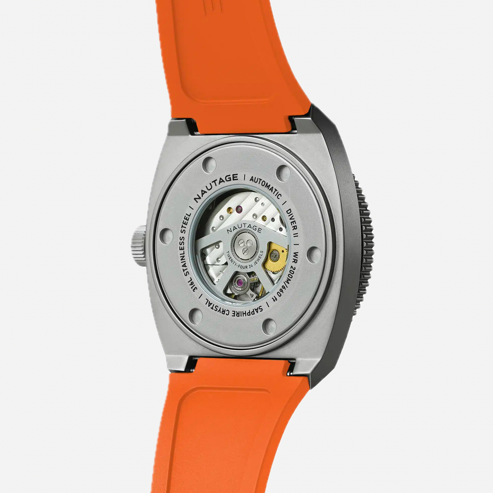 Nautage Diver II – Silver/Blue – Orange strap