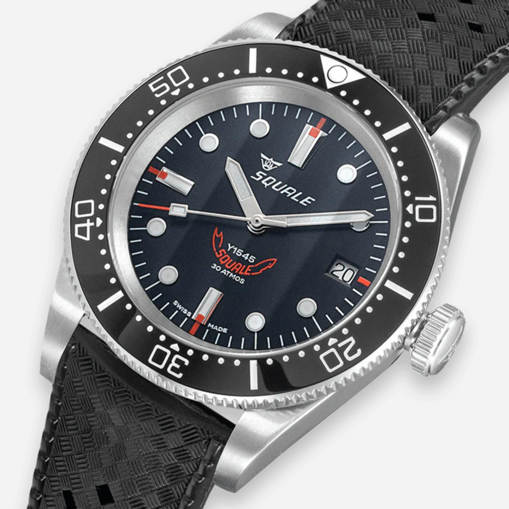 Squale 1545 Black Rubber