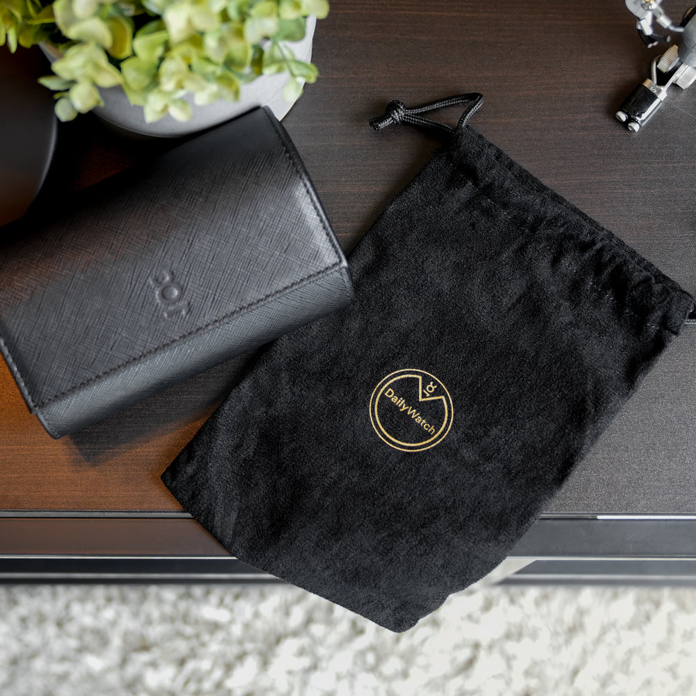 Watch Roll For 2 Watches - All Black Saffiano