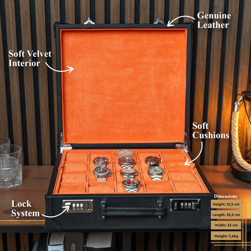 Suitcase For 20 Watches - Black