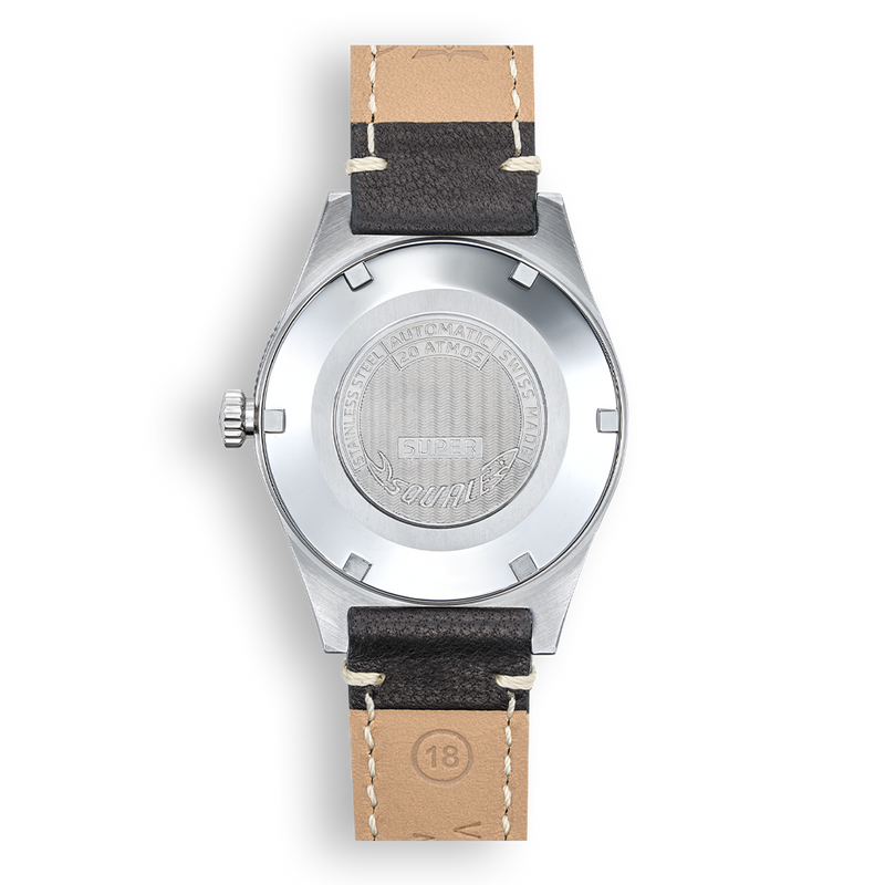 Super-Squale Sunray Black Leather case