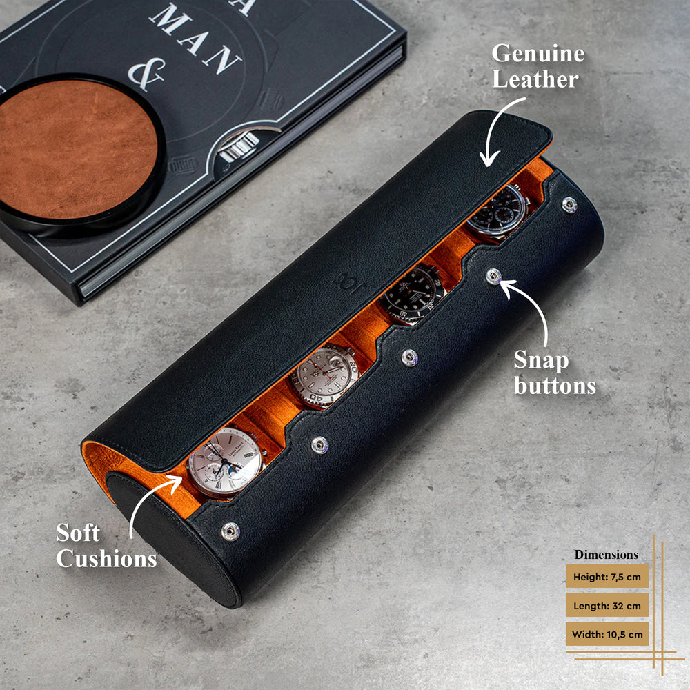 Travel Watch Roll Extra Large - Black Orange