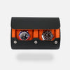 Two Slot Watch Roll Black Orange