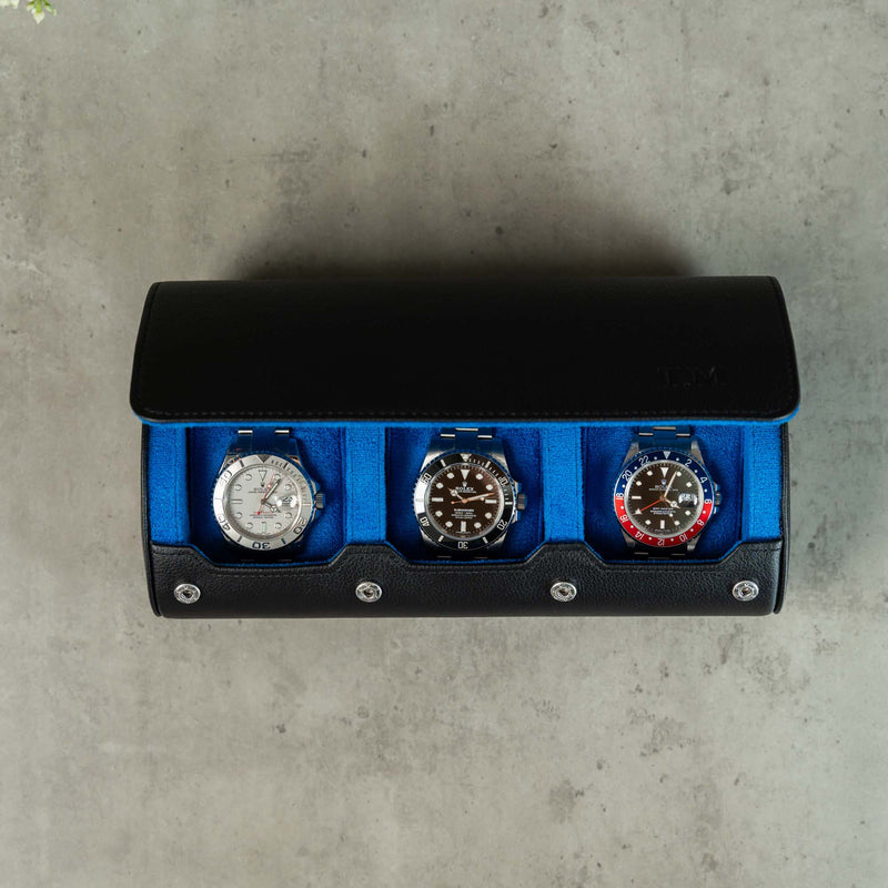 Watch Roll for three watches Black Blue