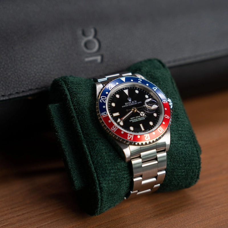 Cushion Watch roll Extra Large black green