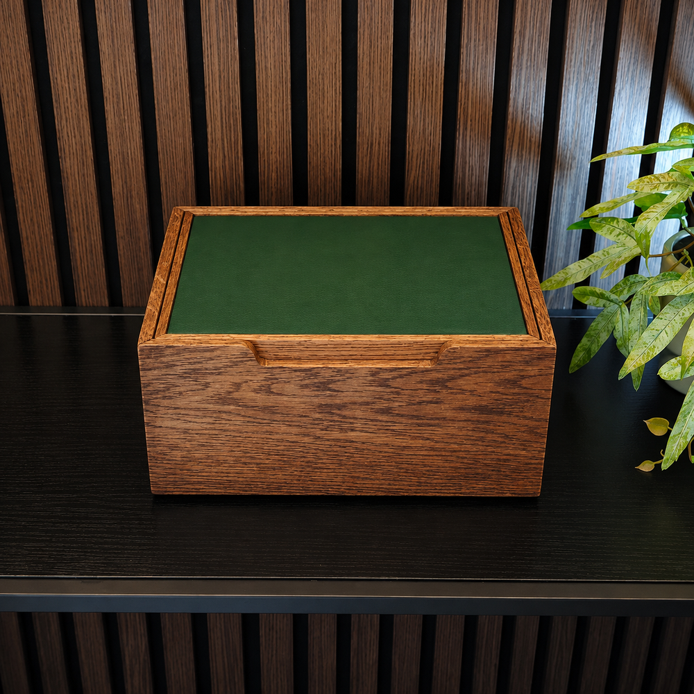 Morelund 6 Slot Wood Watch Box Dark Oak Green