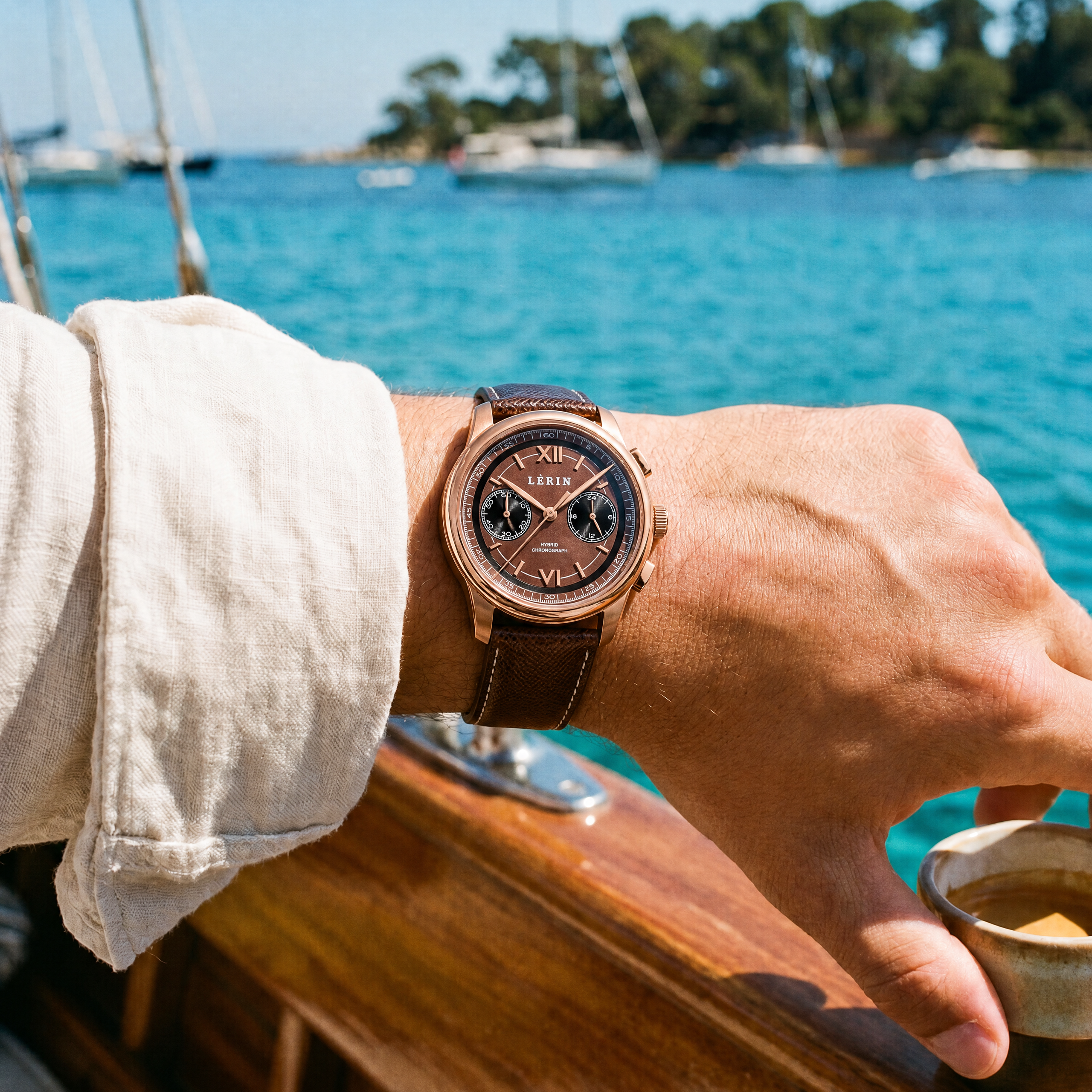 LÈRIN Hybrid Chronograph Limited Edition - Mocha Brown