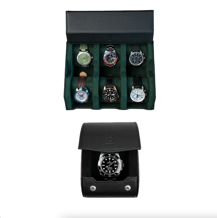Make your own set (6 Slot Watchbox + Single Watch Roll)