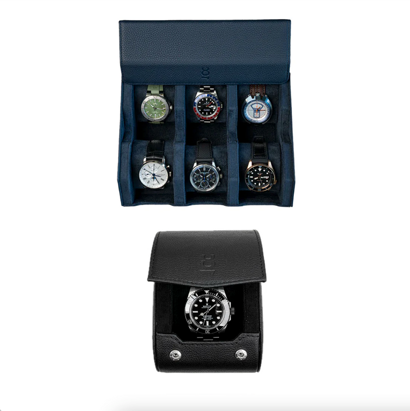 Make your own set (6 Slot Watchbox + Single Watch Roll)