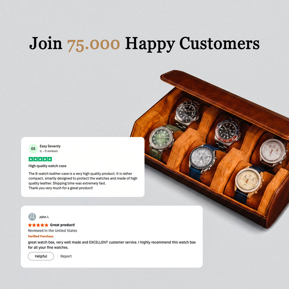Hexagon Coffee Brown 6 Slot Watch Box