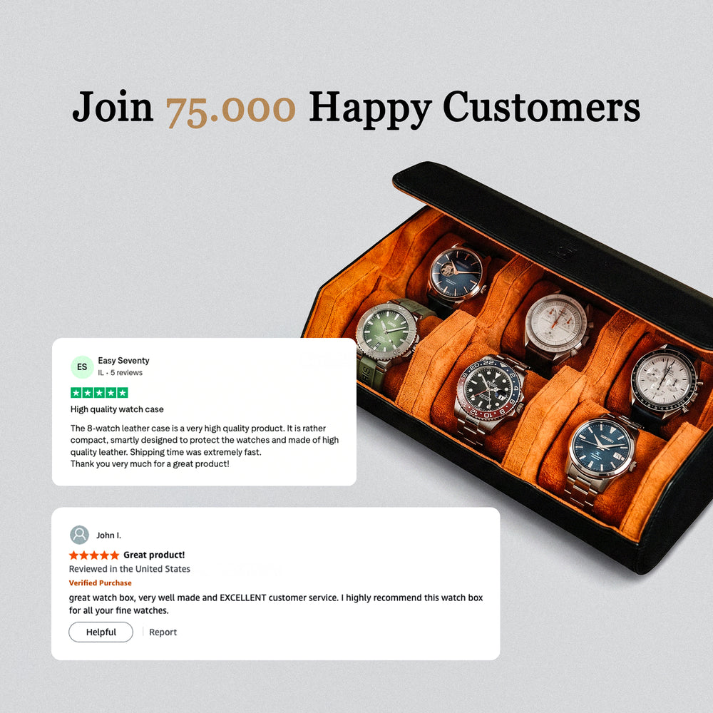 Hexagon Black Orange 6 Slot Watch Box