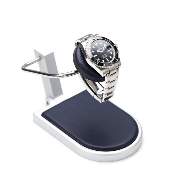 AUBLIQ Watch Stand Silver Navy Blue