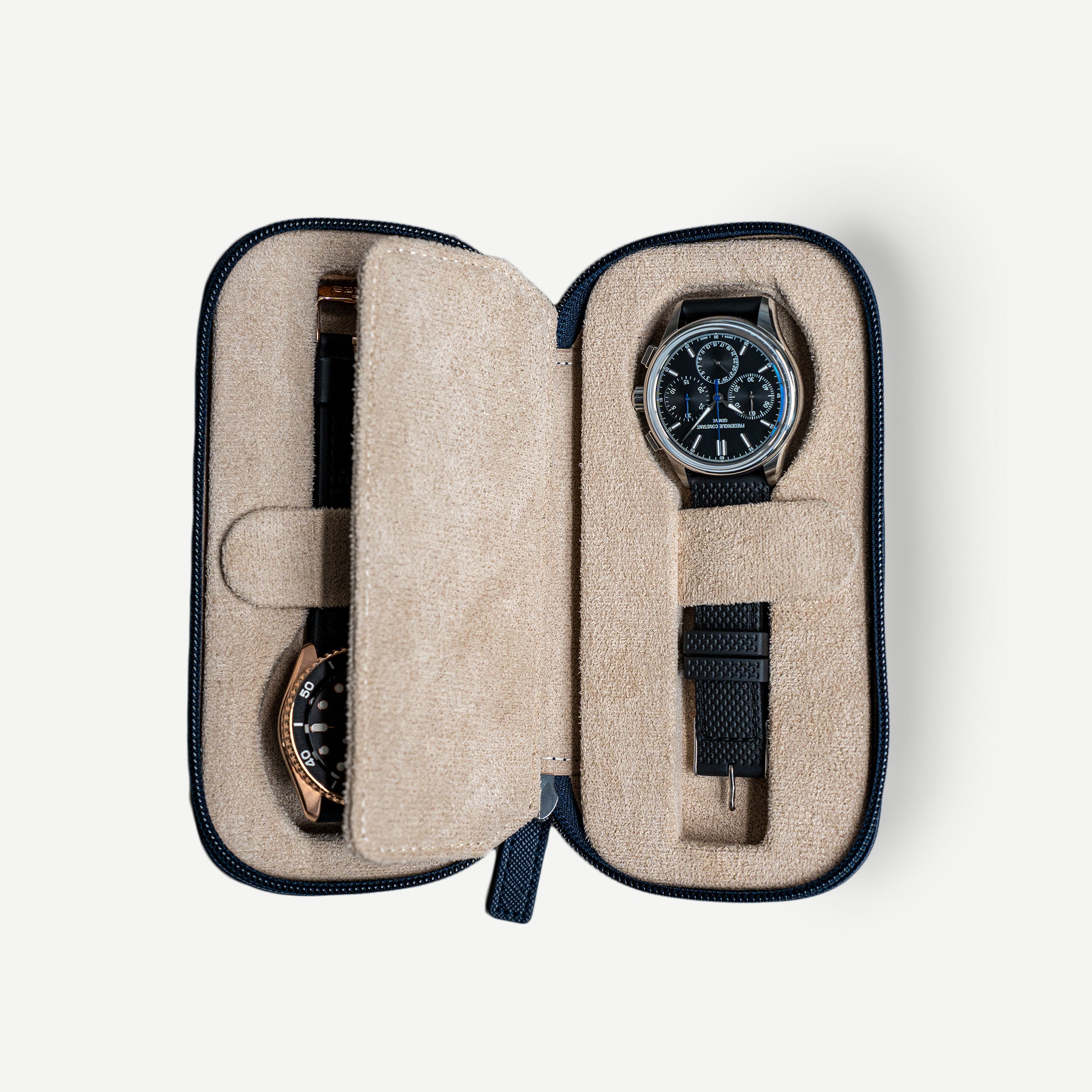 Small Watch Case Watch Case For 2 Watches - Navy Blue - $126 - Free shipping
