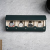 Watch Roll for 4 watches in Dark Green Litchi